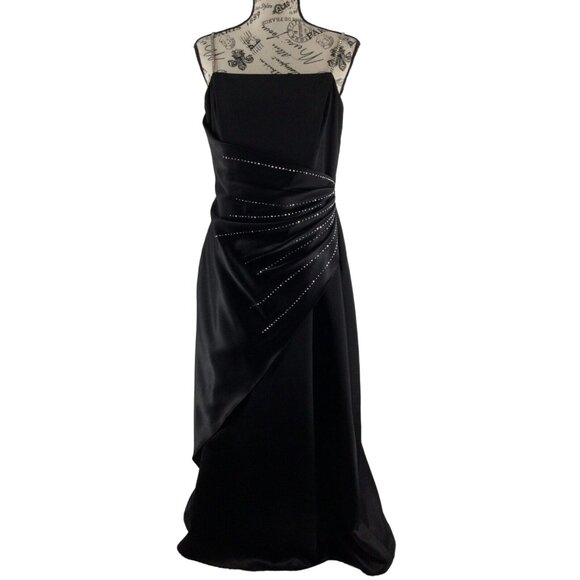 Onyx Nite Crystal Embellished Evening Gown M New - Picture 1 of 8